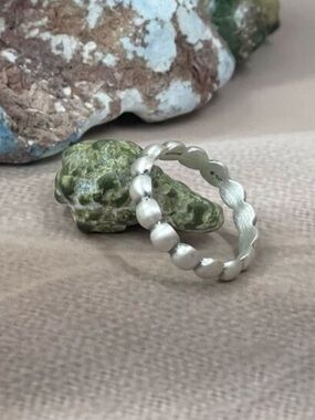 Sterling Silver Brushed Silver Ball Stacker Ring